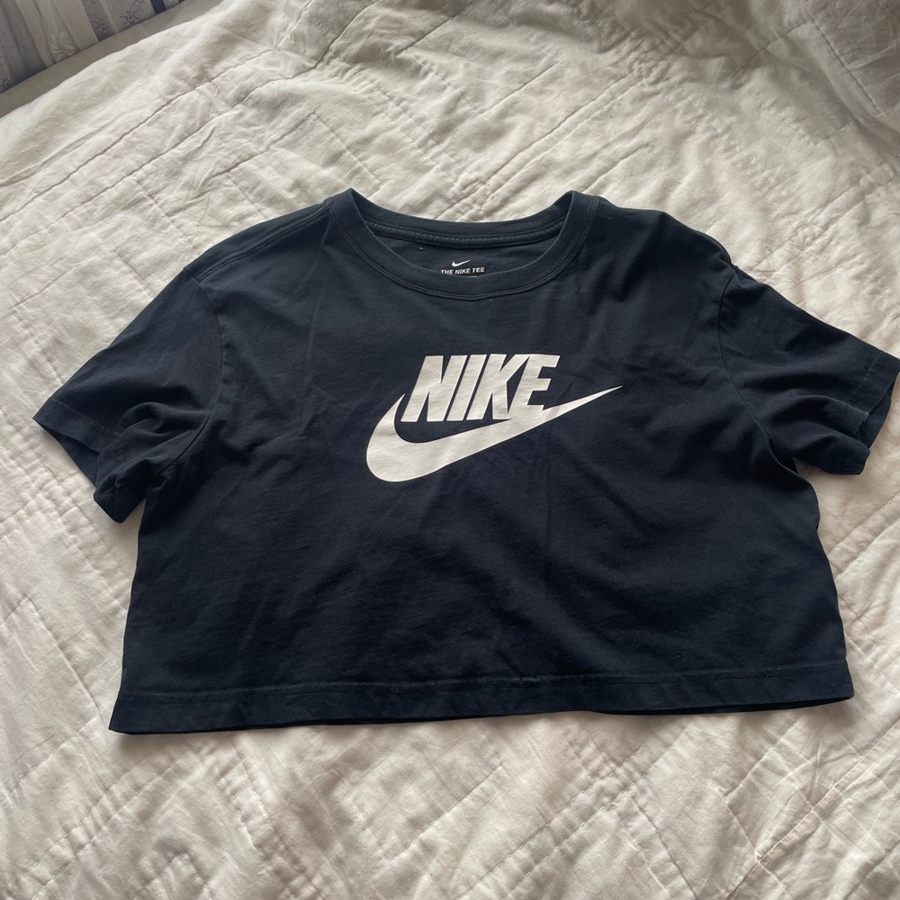 Nike Black Tee with White Logo